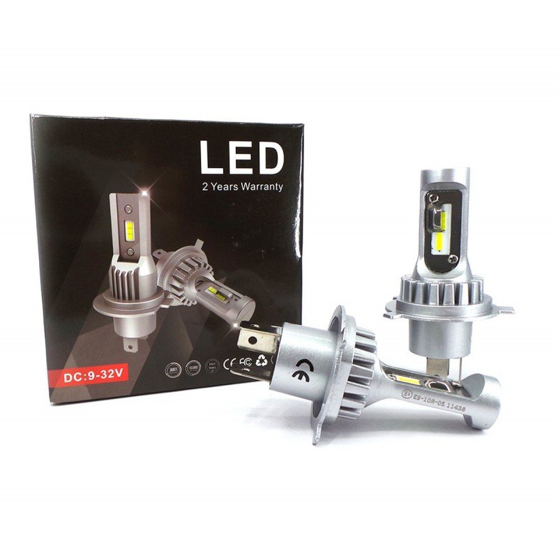 H4 Żarówki Led 9V-32V Canbus Csp 2Szt 2X 8000Lm Białe Mocne