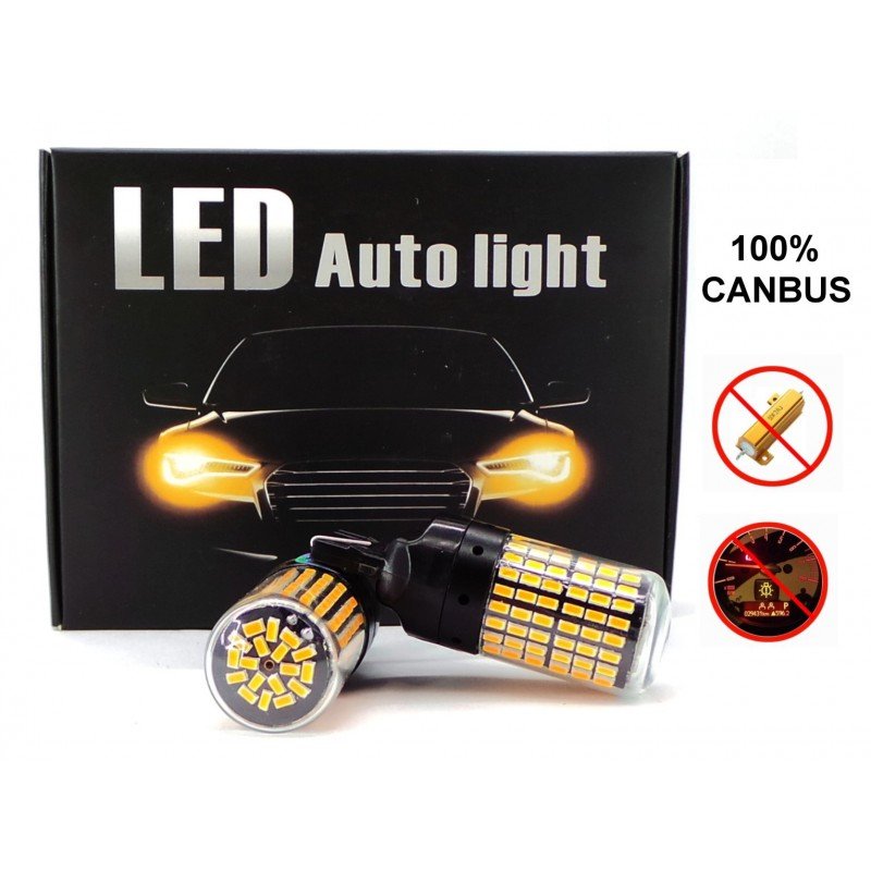 motoLEDy żarówki LED 2x W21W 7440 12-24V CANBUS pomarańczowa PREMIUM kierunkowskaz 541