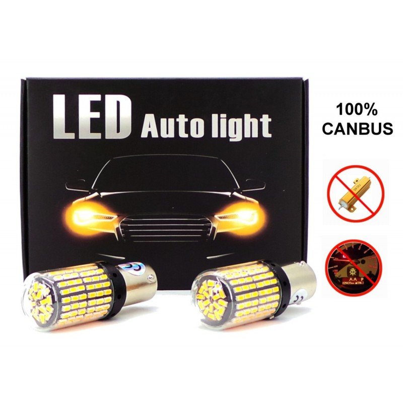 motoLEDy żarówki LED 2x P21W BA15S 12-24V CANBUS pomarańczowa PREMIUM kierunkowskaz 542