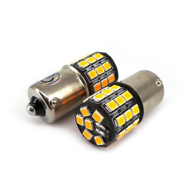 motoLEDy żarówka LED BA15S R5W R10W P21W 6137 1156 12V CANBUS pomarańczowa 800lm 507