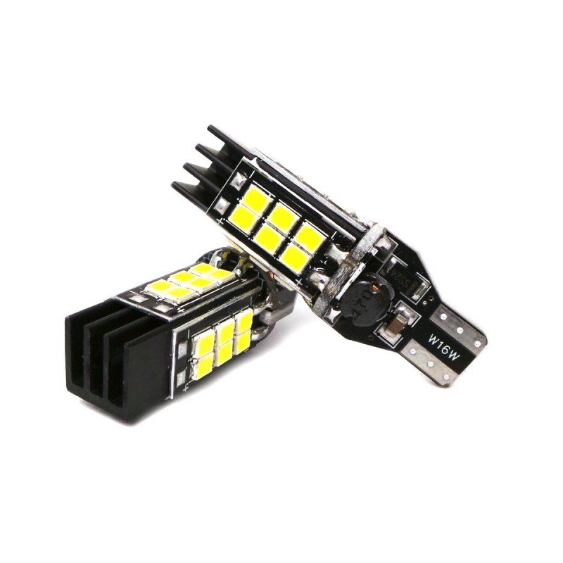 W16W Żarówka Led T15 12V-24V 1600Lm Canbus Biała Mocna Motoledy