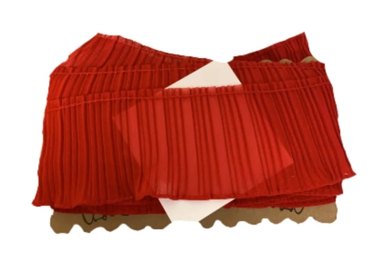 kufer-pasmanteria.pl Taśma elastyczna plisowana żorżeta 12 cm ( 1 mb ) Czerwona 6A6C-51427_20220417123221