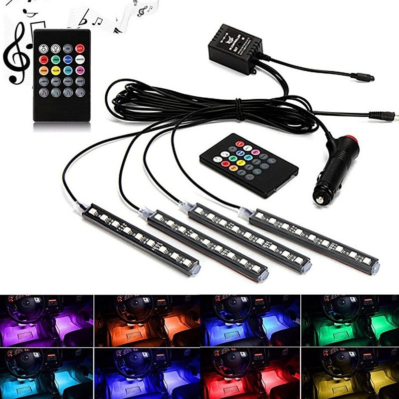 Oświetlenie Wnętrza, Taśma Led 12V Rgb, Pilot, Sterowanie Dźwiękiem Motoledy