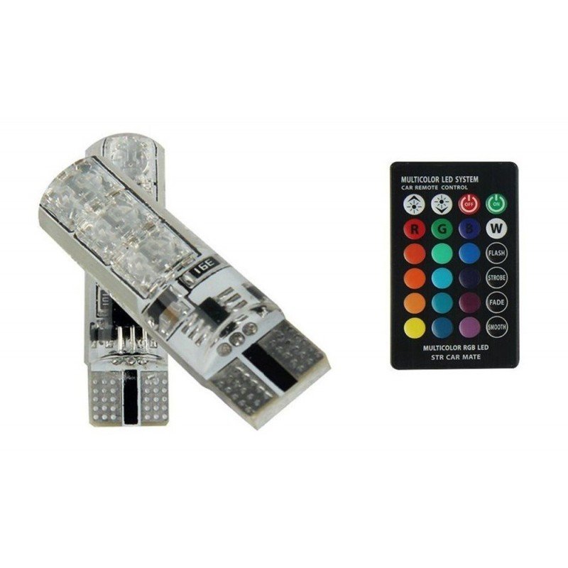 W5W Żarówki Led T10 12V Rgb Canbus +Pilot, 2Szt, 2X 160Lm Motoledy