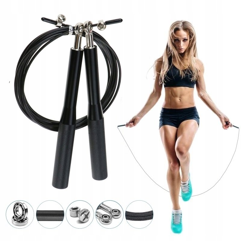 Skakanka Stalowa Z Łożyskami Regulacja Crossfit