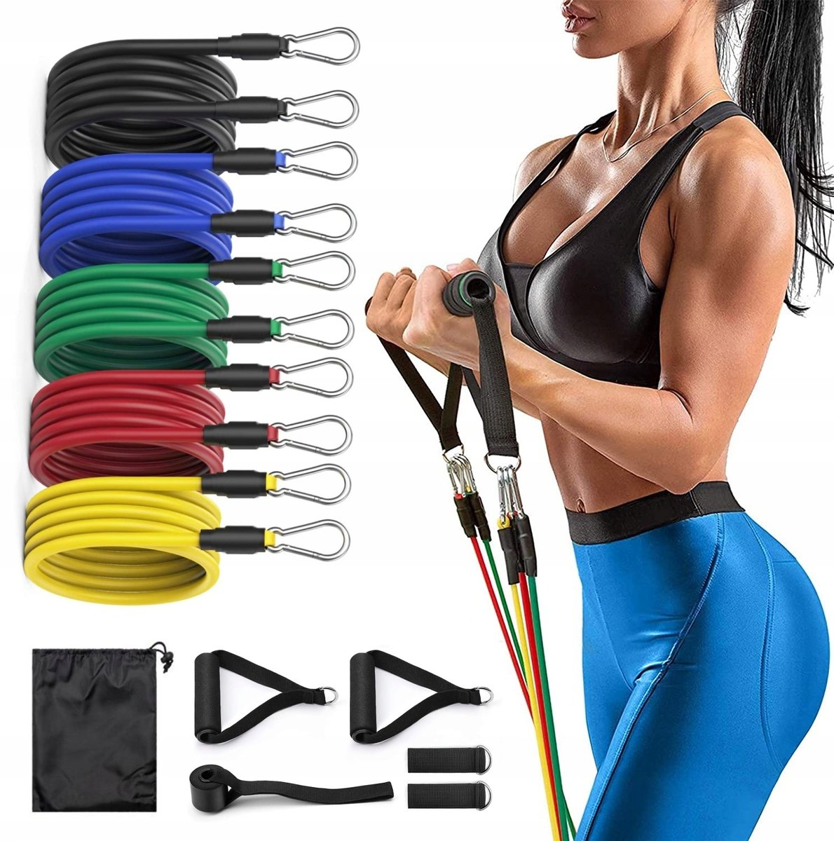 Zestaw 5 Gum Oporowych do Ćwiczeń Ekspander 5-46KG