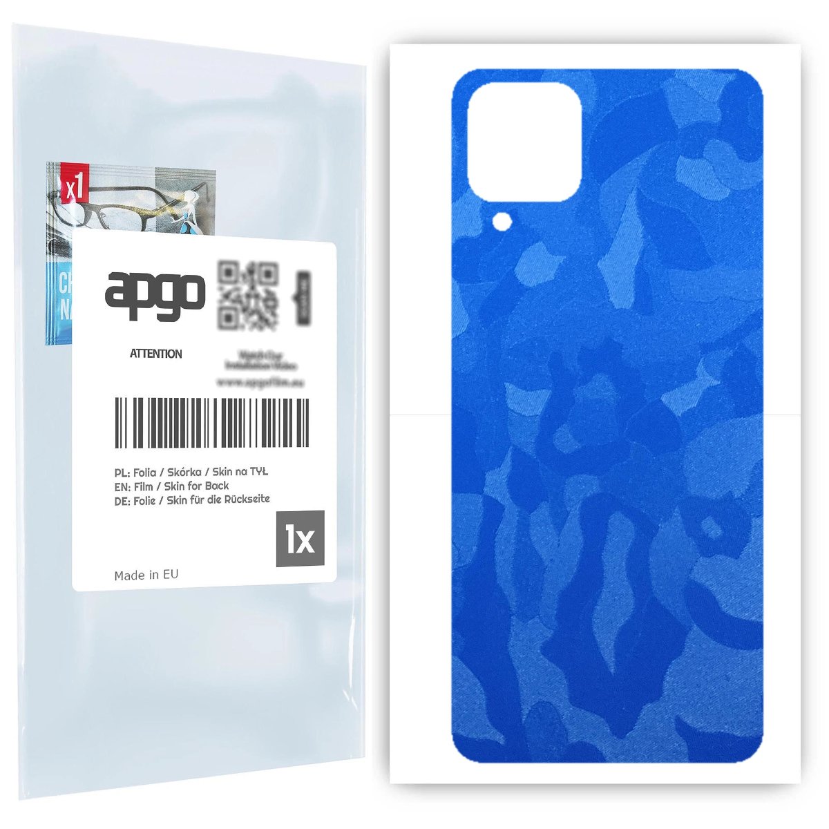 Folia naklejka skórka strukturalna na TYŁ do Samsung Galaxy A12 -  Moro | Camo Niebieski - apgo SKINS