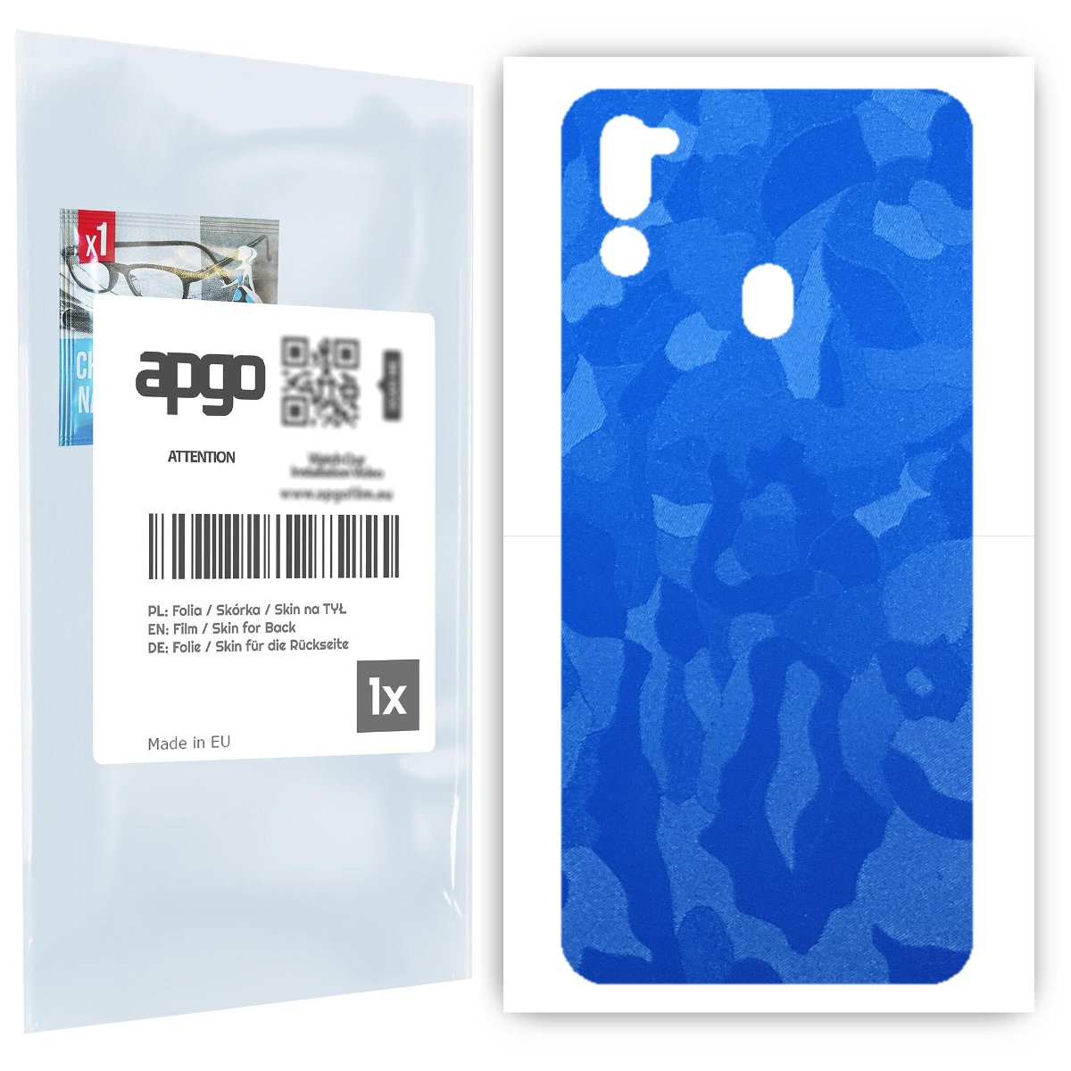 Folia naklejka skórka strukturalna na TYŁ do Samsung Galaxy M21 2021 -  Moro | Camo Niebieski - apgo SKINS