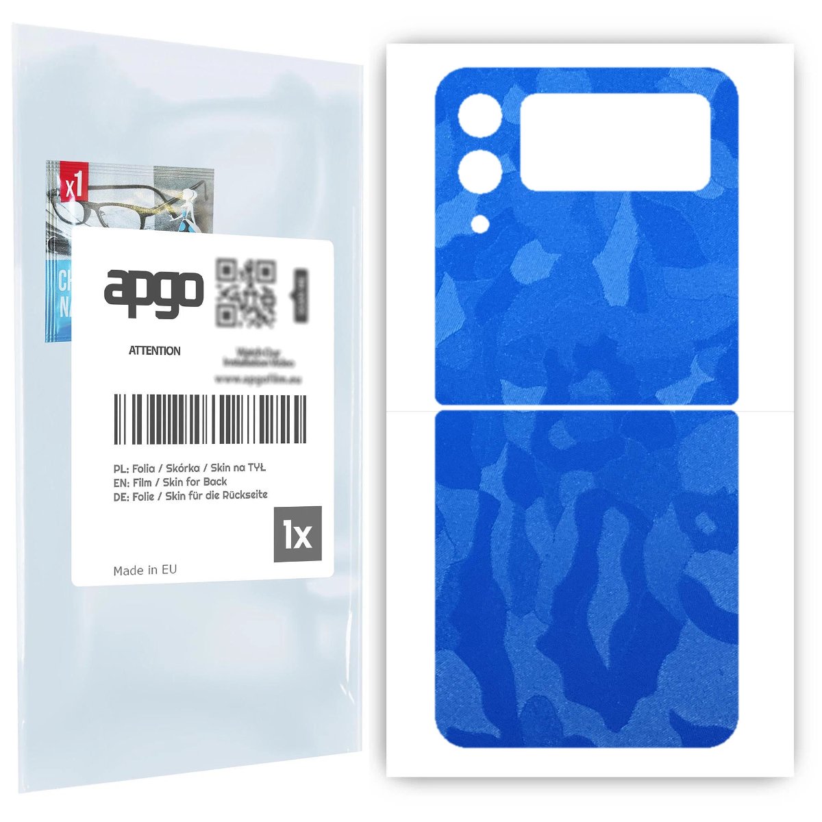 Folia naklejka skórka strukturalna na TYŁ do Samsung Galaxy Z Flip 3 -  Moro | Camo Niebieski - apgo SKINS