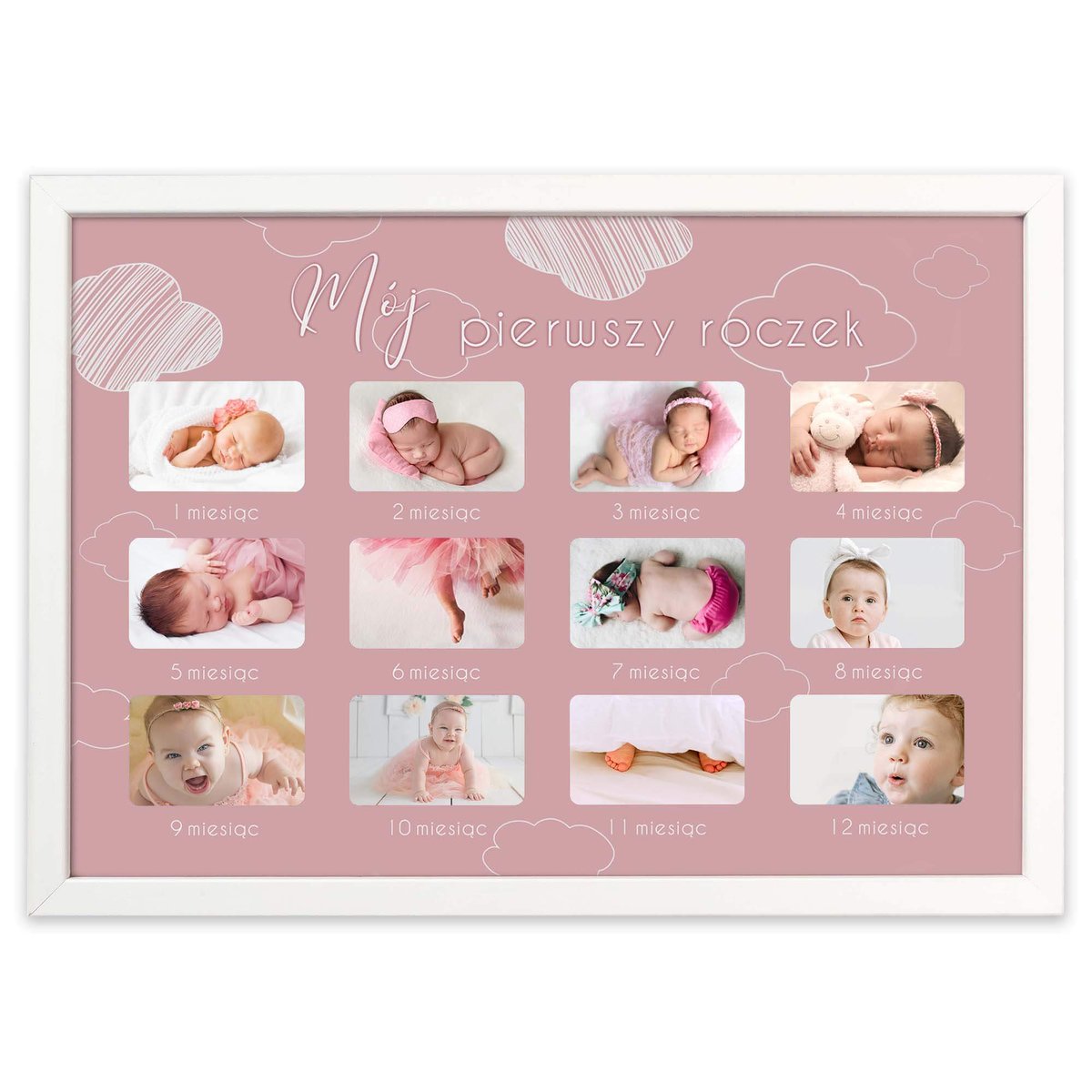 Ramka Na Zdjęcia Mój Pierwszy Roczek - Dziewczynka. Ramka Z Passe Partout O Rozmiarze 21X30 Cm