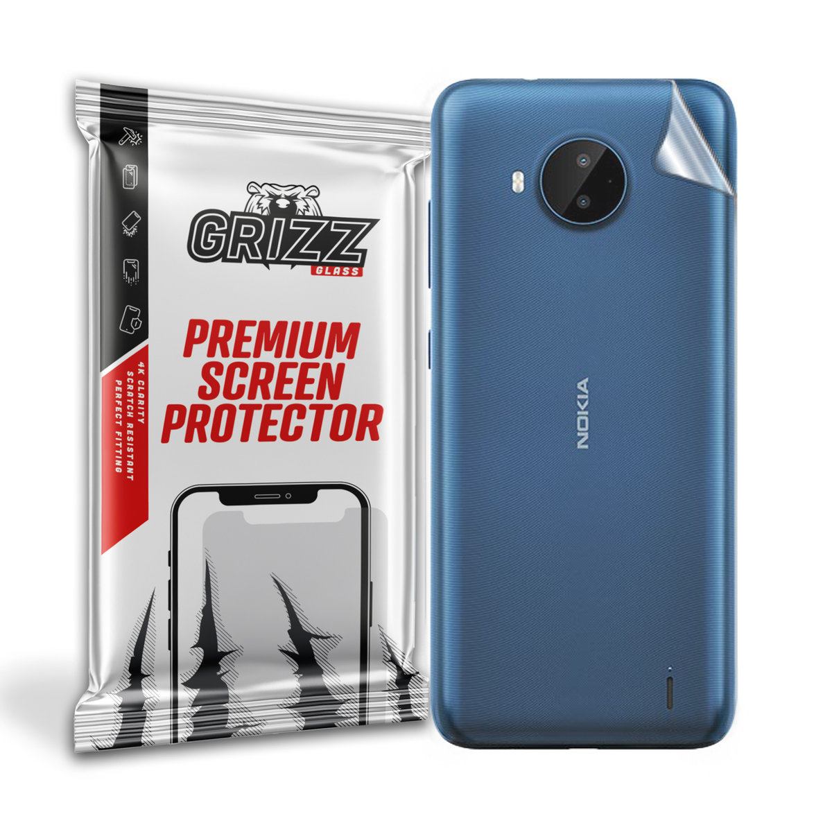 GrizzGlass SatinSkin folia na tył do Nokia C20 Plus