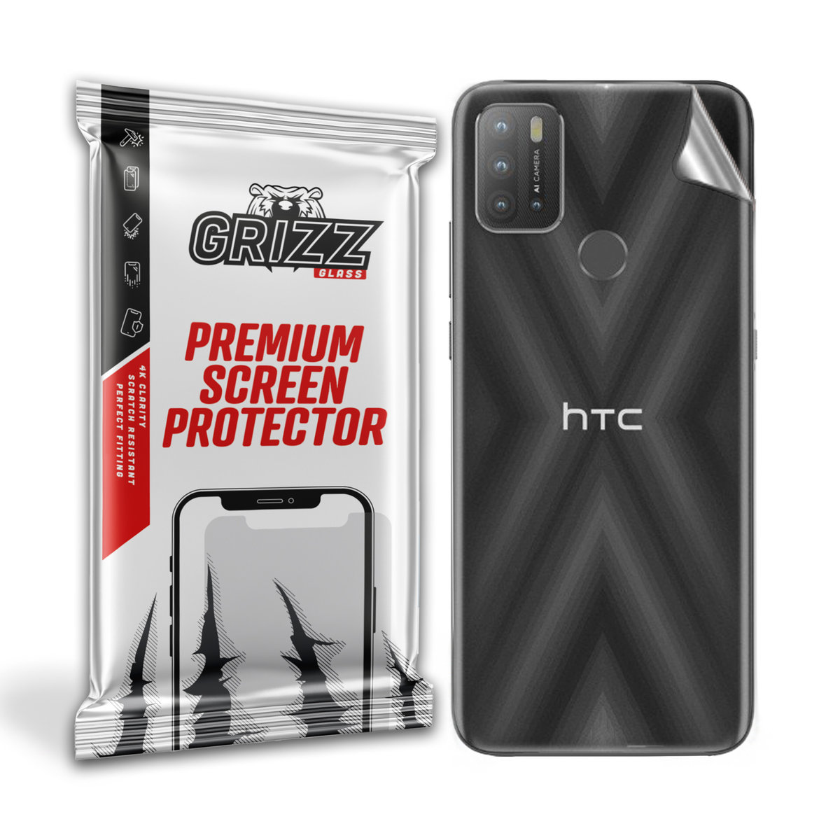 GrizzGlass UltraSkin folia na tył do Htc Wildfire E2 Plus