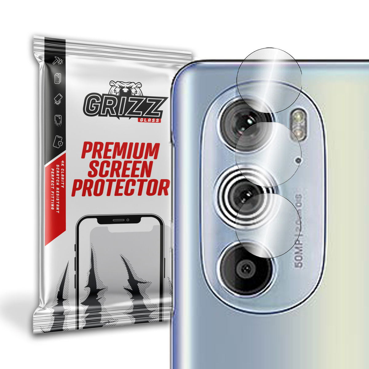GrizzGlass HybridGlass Camera szkło hybrydowe na obiektyw do Motorola Moto Edge 30 Pro