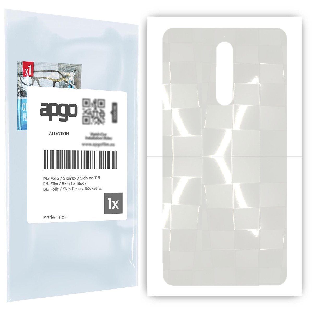Folia hydrożelowa 3D naklejka przezroczysta na TYŁ do Nokia 8 - apgo hydrogel 3D TPU