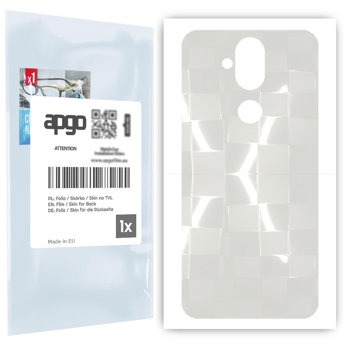 Folia hydrożelowa 3D naklejka przezroczysta na TYŁ do Nokia 8.1 (Nokia X7) - apgo hydrogel 3D TPU