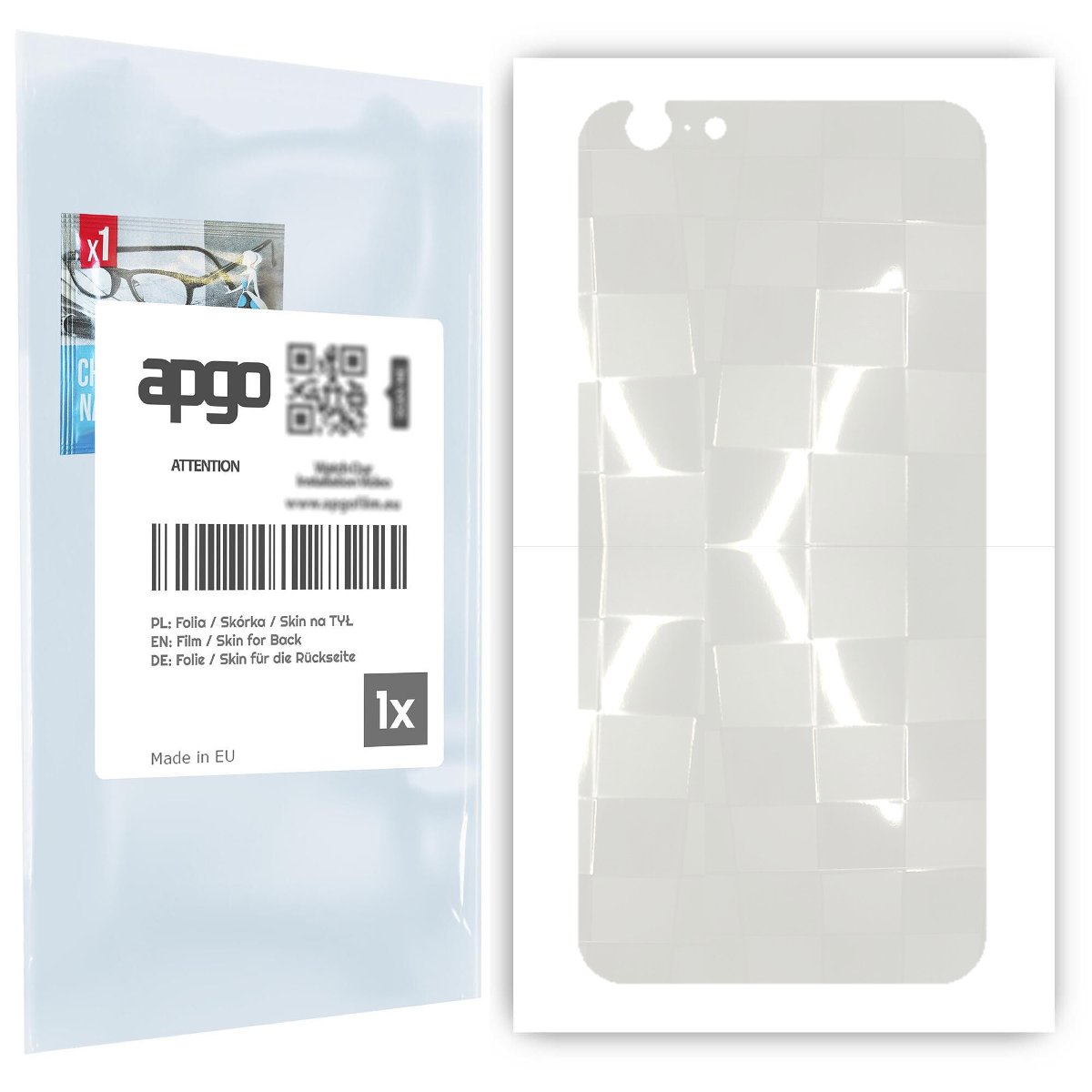Folia hydrożelowa 3D naklejka przezroczysta na TYŁ do Apple iPhone 6s - apgo hydrogel 3D TPU