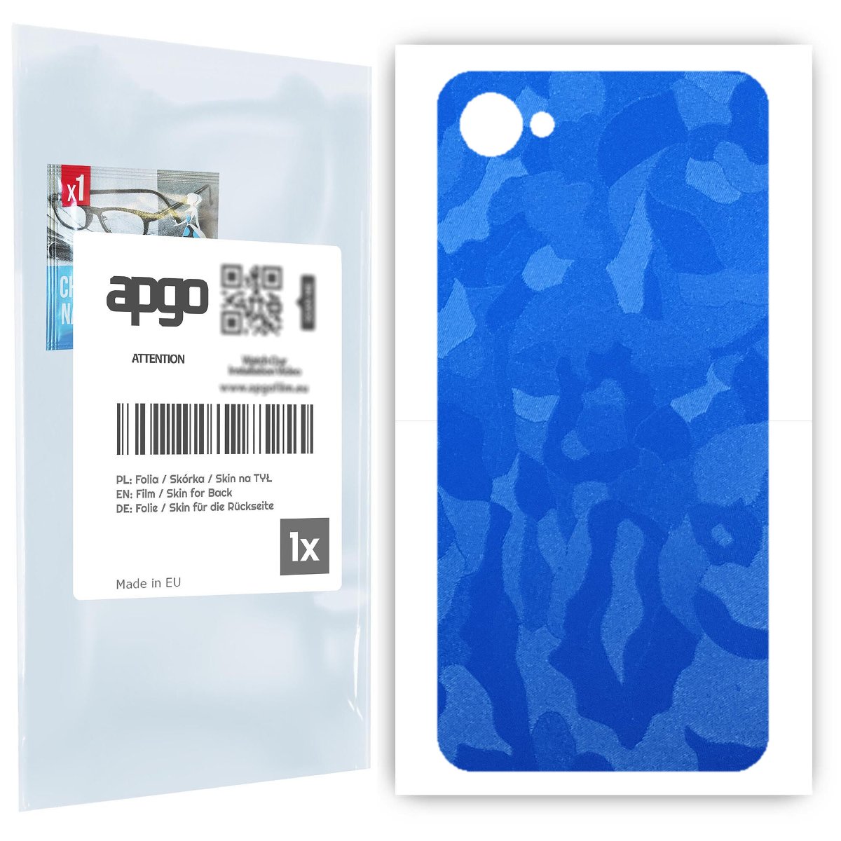 Folia naklejka skórka strukturalna na TYŁ do HTC Desire 12 -  Moro | Camo Niebieski - apgo SKINS