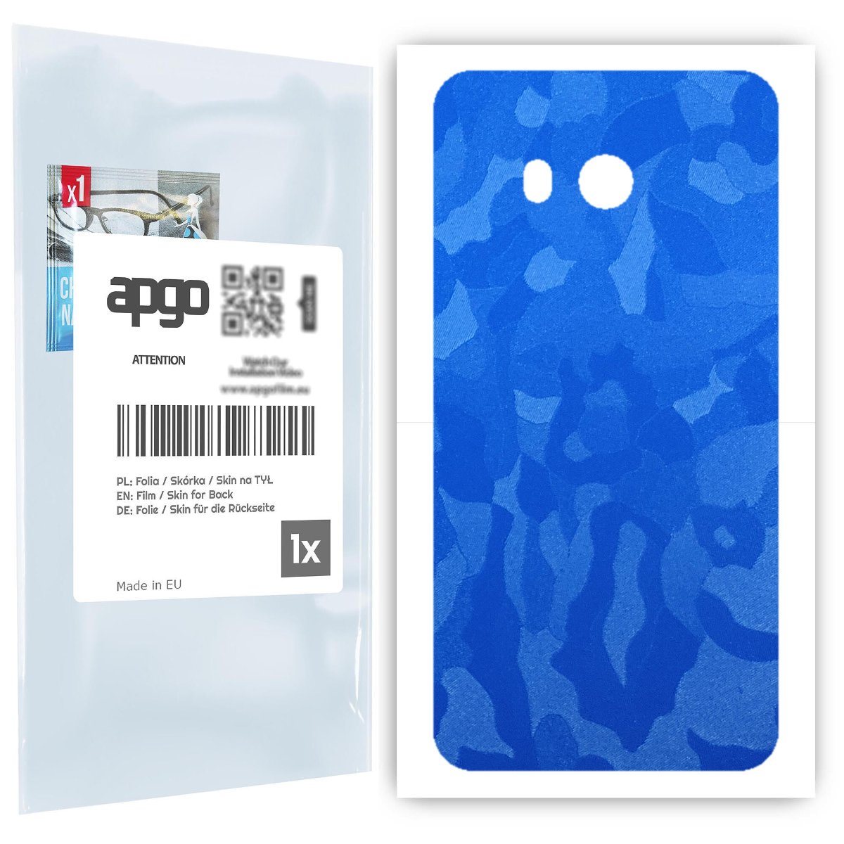 Folia naklejka skórka strukturalna na TYŁ do HTC U11 -  Moro | Camo Niebieski - apgo SKINS