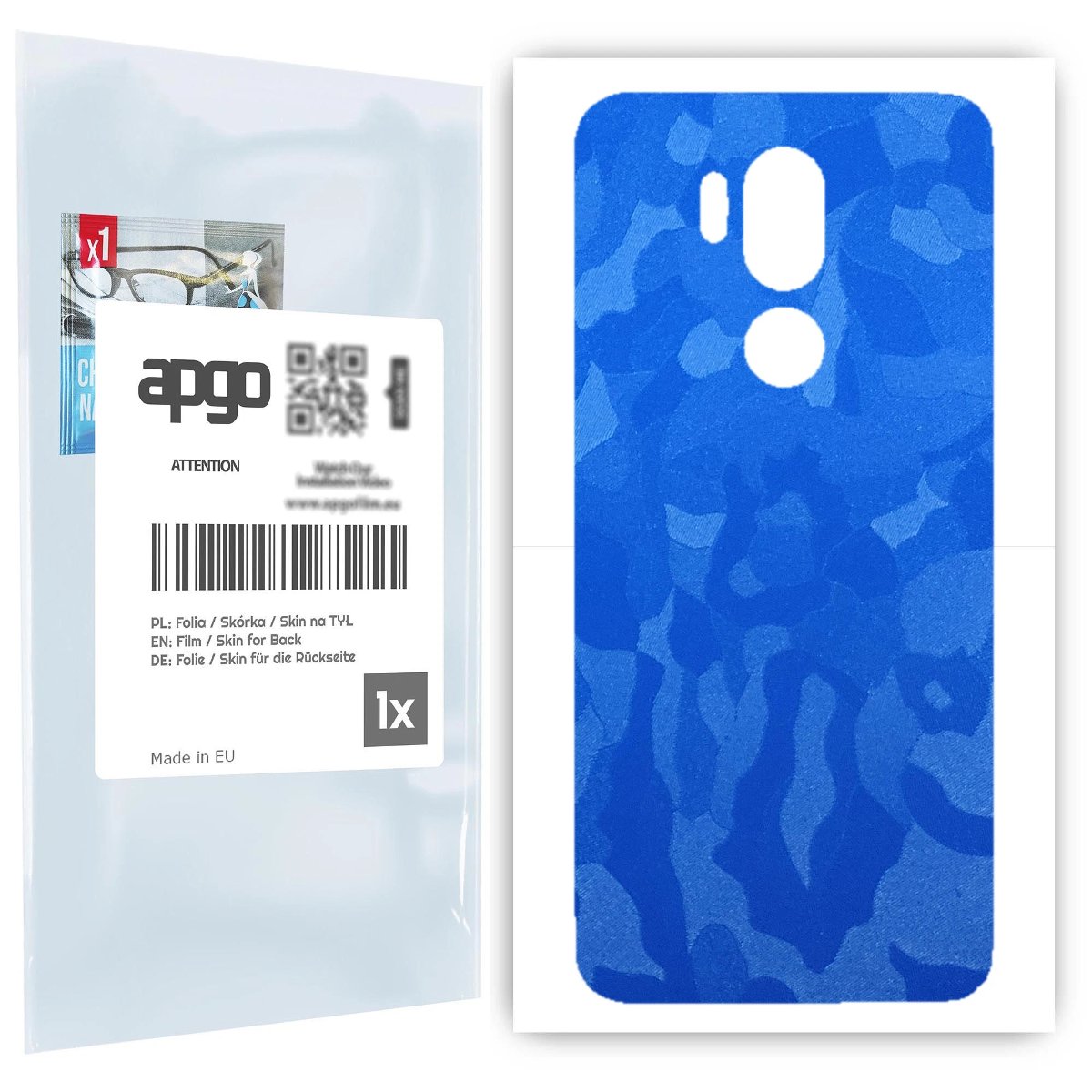 Folia naklejka skórka strukturalna na TYŁ do LG G7 ThinQ -  Moro | Camo Niebieski - apgo SKINS