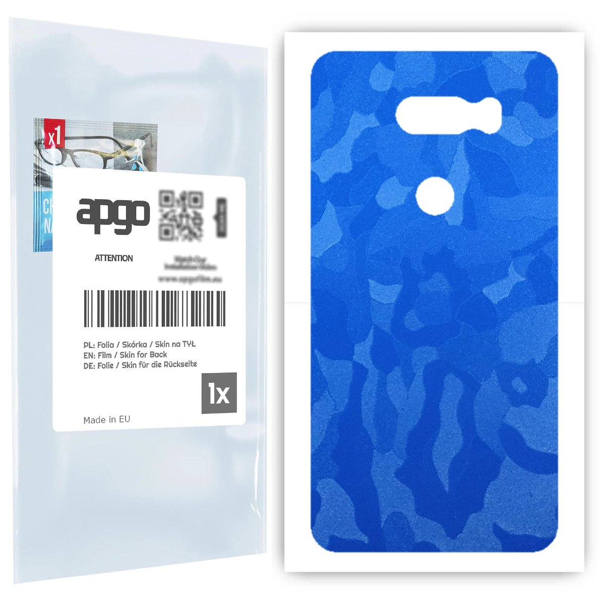 Folia naklejka skórka strukturalna na TYŁ do LG V30 -  Moro | Camo Niebieski - apgo SKINS
