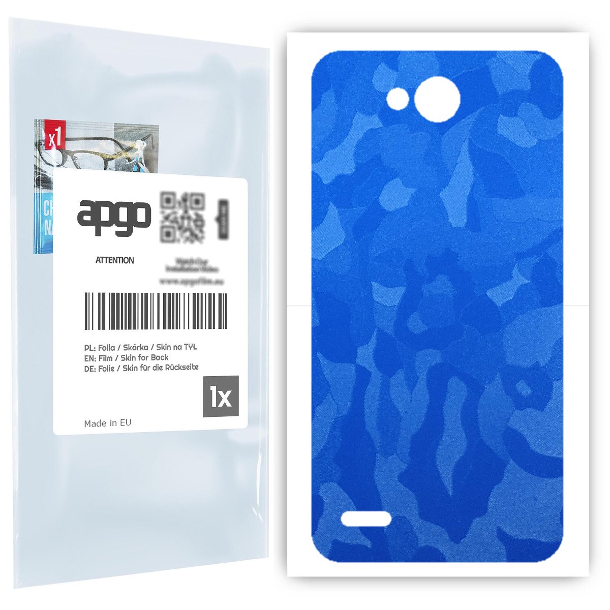 Folia naklejka skórka strukturalna na TYŁ do LG X power2 -  Moro | Camo Niebieski - apgo SKINS
