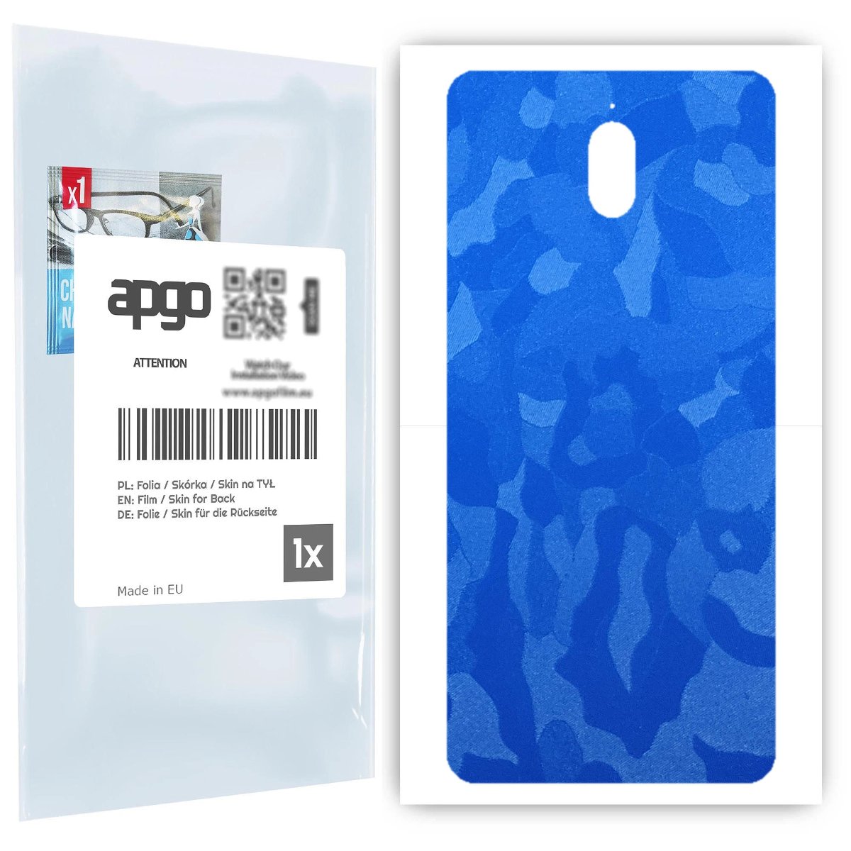 Folia naklejka skórka strukturalna na TYŁ do Nokia 3.1 -  Moro | Camo Niebieski - apgo SKINS
