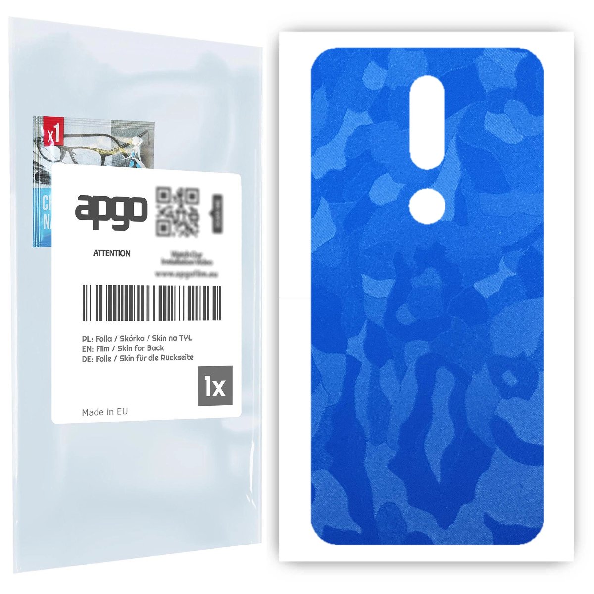 Folia naklejka skórka strukturalna na TYŁ do Nokia 7.1 -  Moro | Camo Niebieski - apgo SKINS