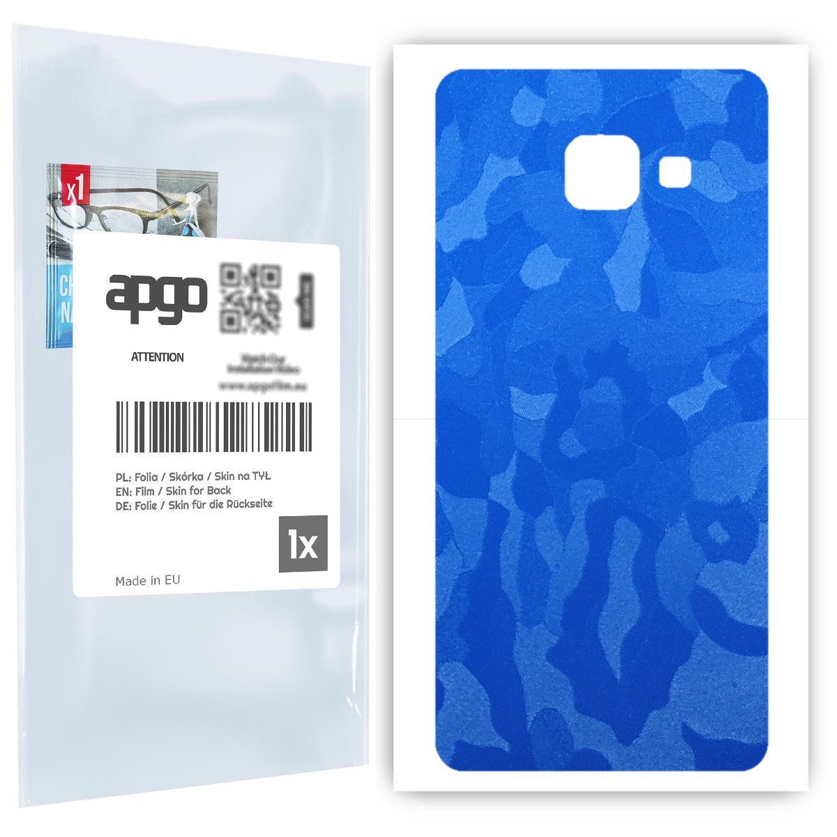 Folia naklejka skórka strukturalna na TYŁ do Samsung Galaxy A3 2016 A310F -  Moro | Camo Niebieski - apgo SKINS