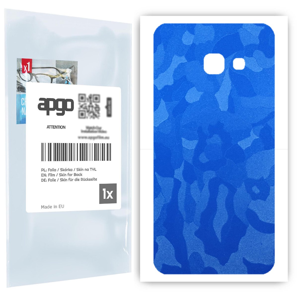 Folia naklejka skórka strukturalna na TYŁ do Samsung Galaxy A3 (2017) -  Moro | Camo Niebieski - apgo SKINS