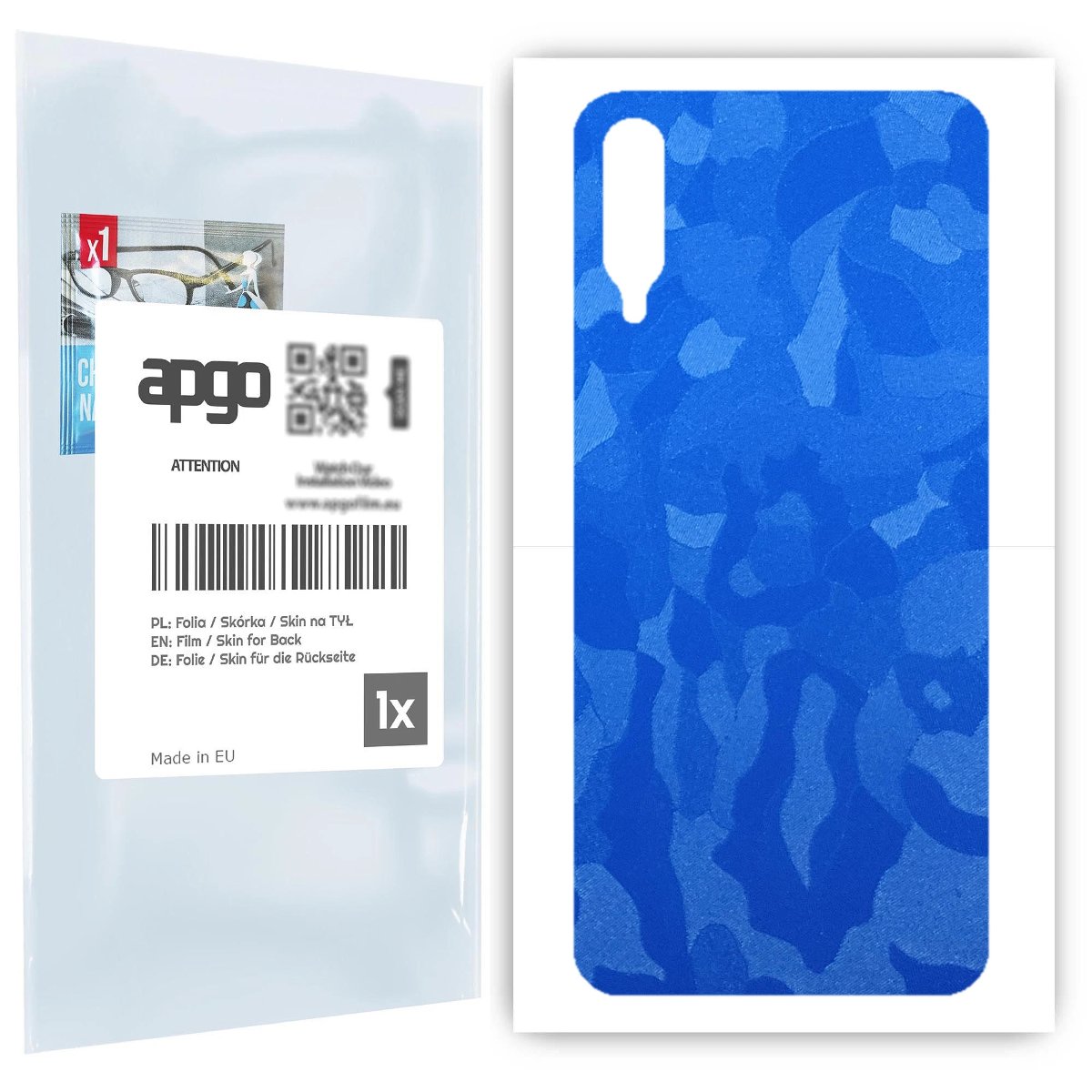 Folia naklejka skórka strukturalna na TYŁ do Samsung Galaxy A30s -  Moro | Camo Niebieski - apgo SKINS