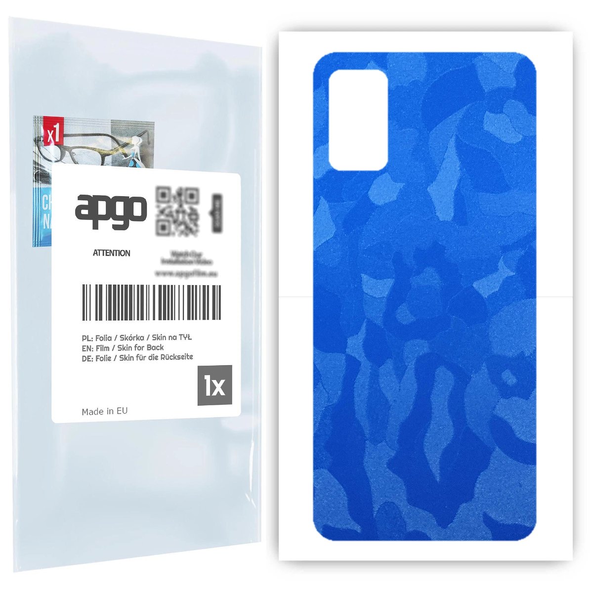 Folia naklejka skórka strukturalna na TYŁ do Samsung Galaxy A41 -  Moro | Camo Niebieski - apgo SKINS