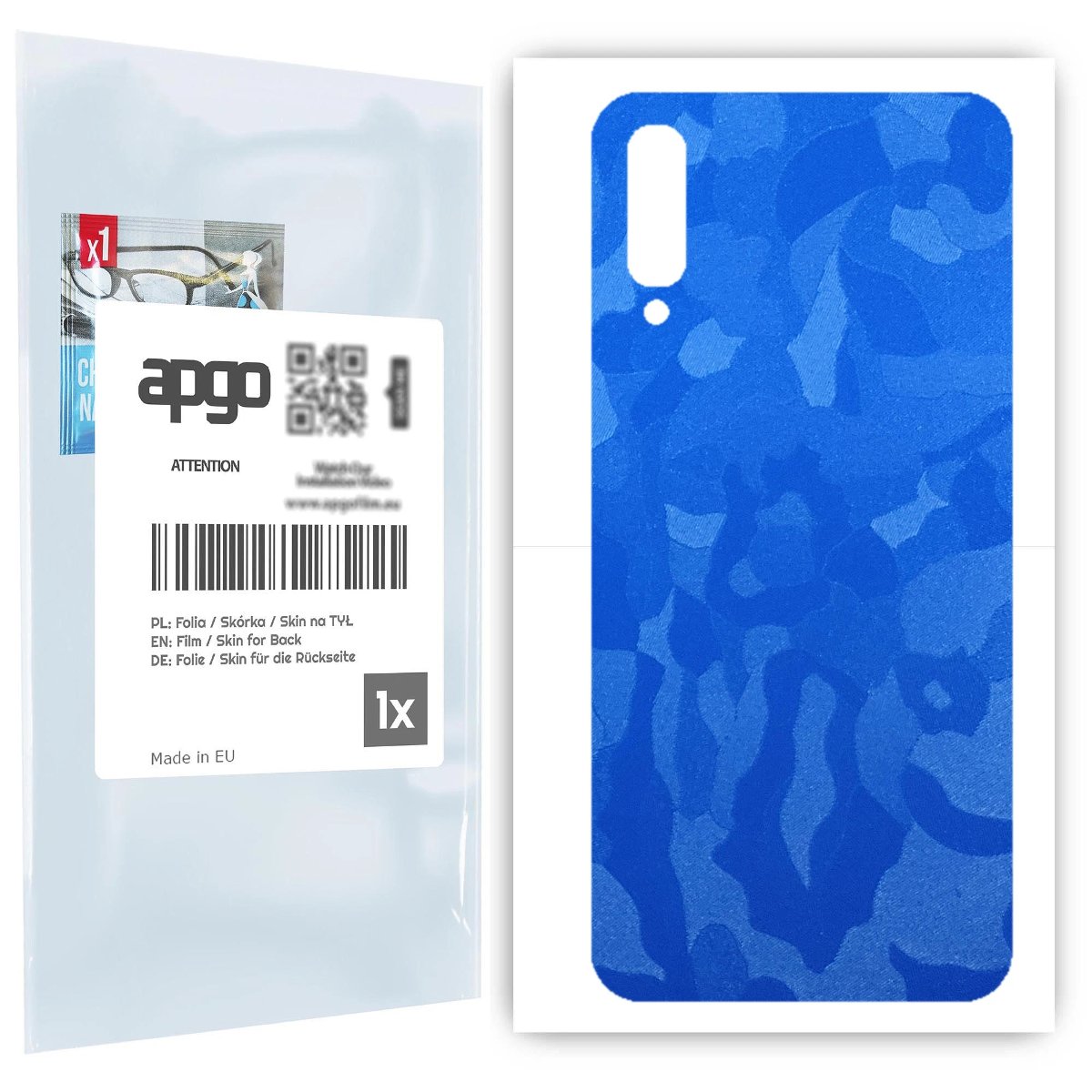 Folia naklejka skórka strukturalna na TYŁ do Samsung Galaxy A70 -  Moro | Camo Niebieski - apgo SKINS