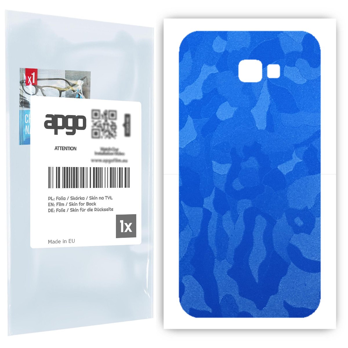 Folia naklejka skórka strukturalna na TYŁ do Samsung Galaxy A7 (2017) -  Moro | Camo Niebieski - apgo SKINS