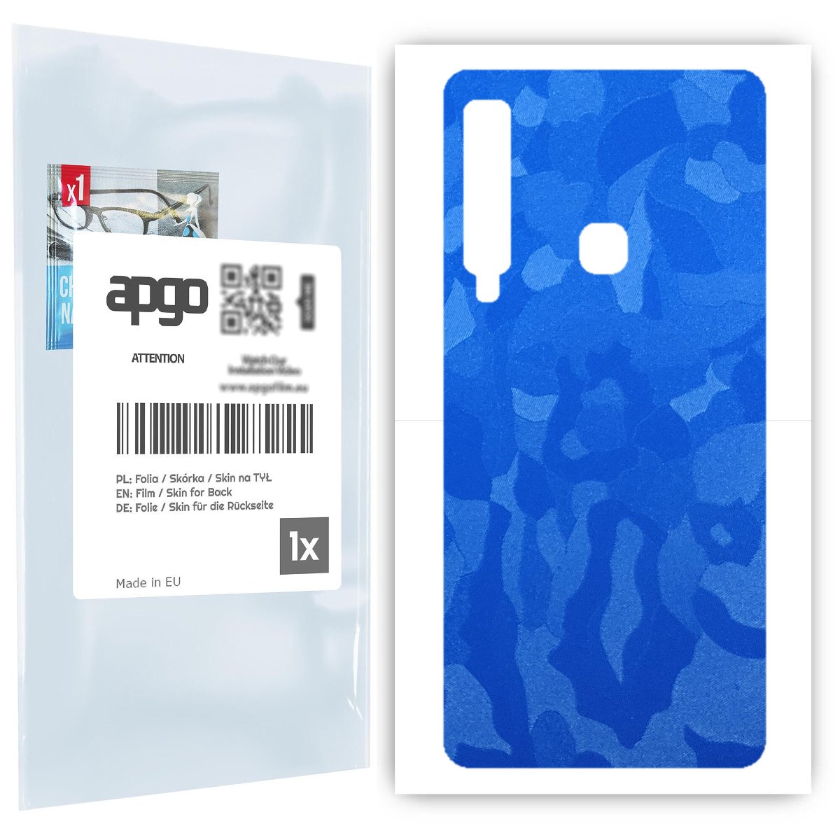 Folia naklejka skórka strukturalna na TYŁ do Samsung Galaxy A9 (2018) -  Moro | Camo Niebieski - apgo SKINS