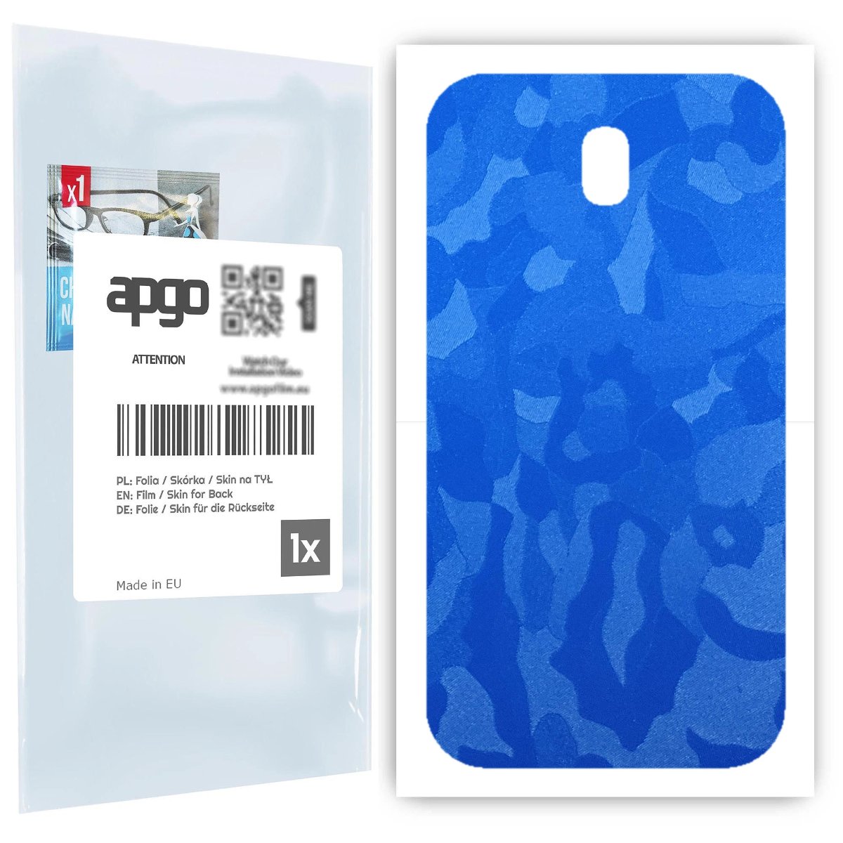 Folia naklejka skórka strukturalna na TYŁ do Samsung Galaxy J7 (2017) -  Moro | Camo Niebieski - apgo SKINS