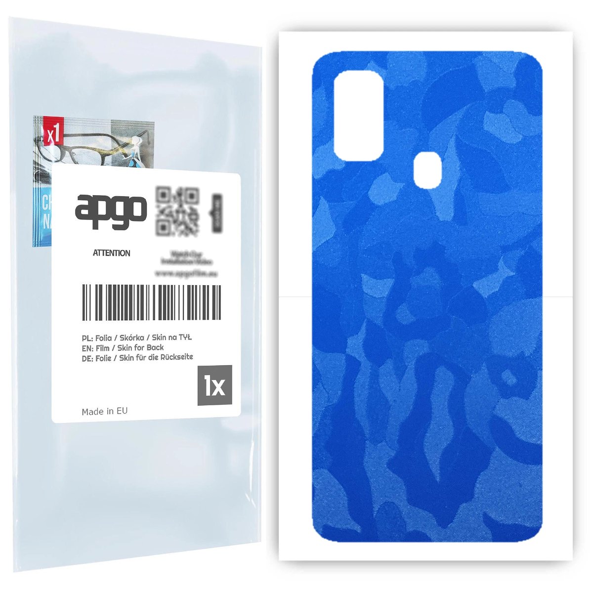 Folia naklejka skórka strukturalna na TYŁ do Samsung Galaxy M21 -  Moro | Camo Niebieski - apgo SKINS