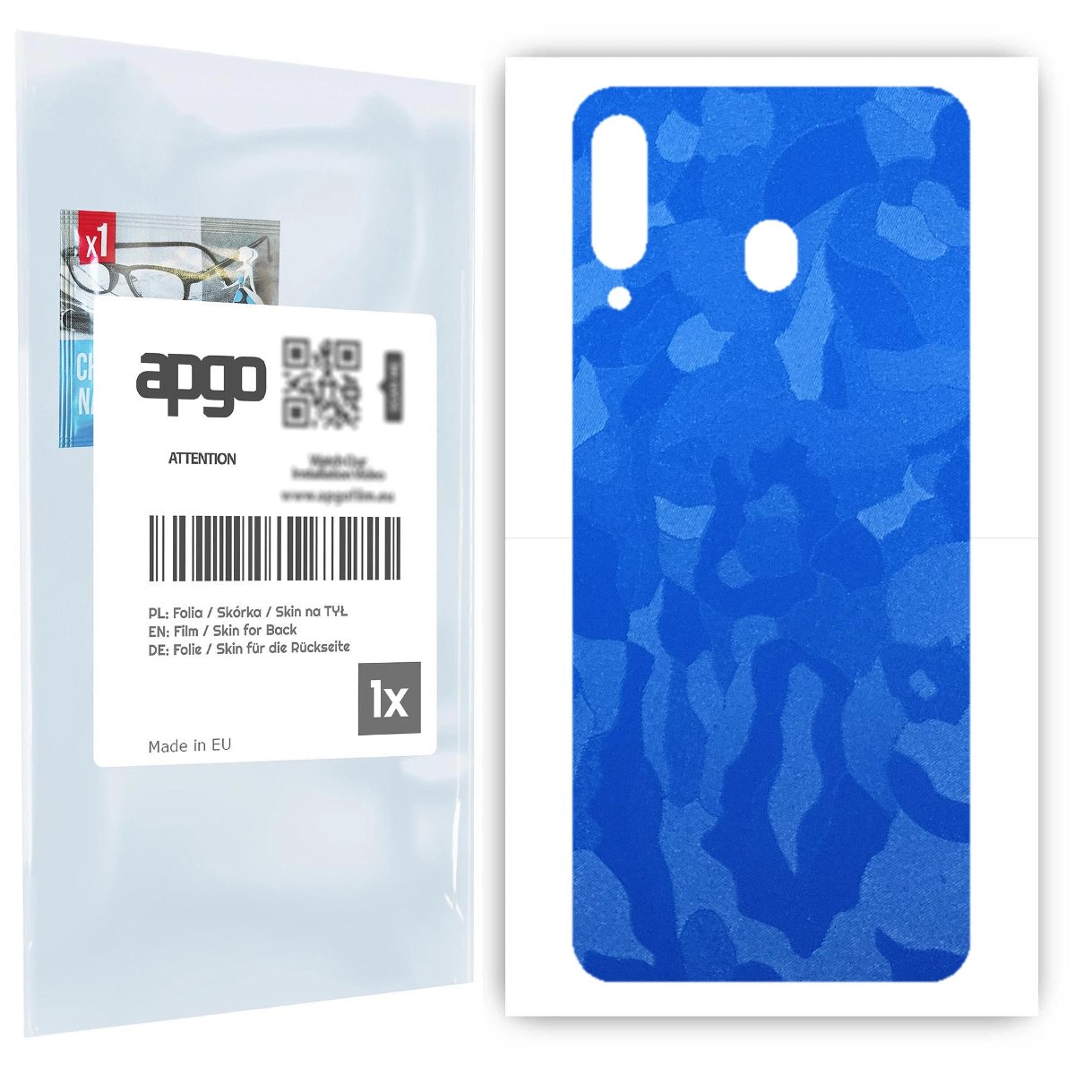 Folia naklejka skórka strukturalna na TYŁ do Samsung Galaxy M30 A40s -  Moro | Camo Niebieski - apgo SKINS