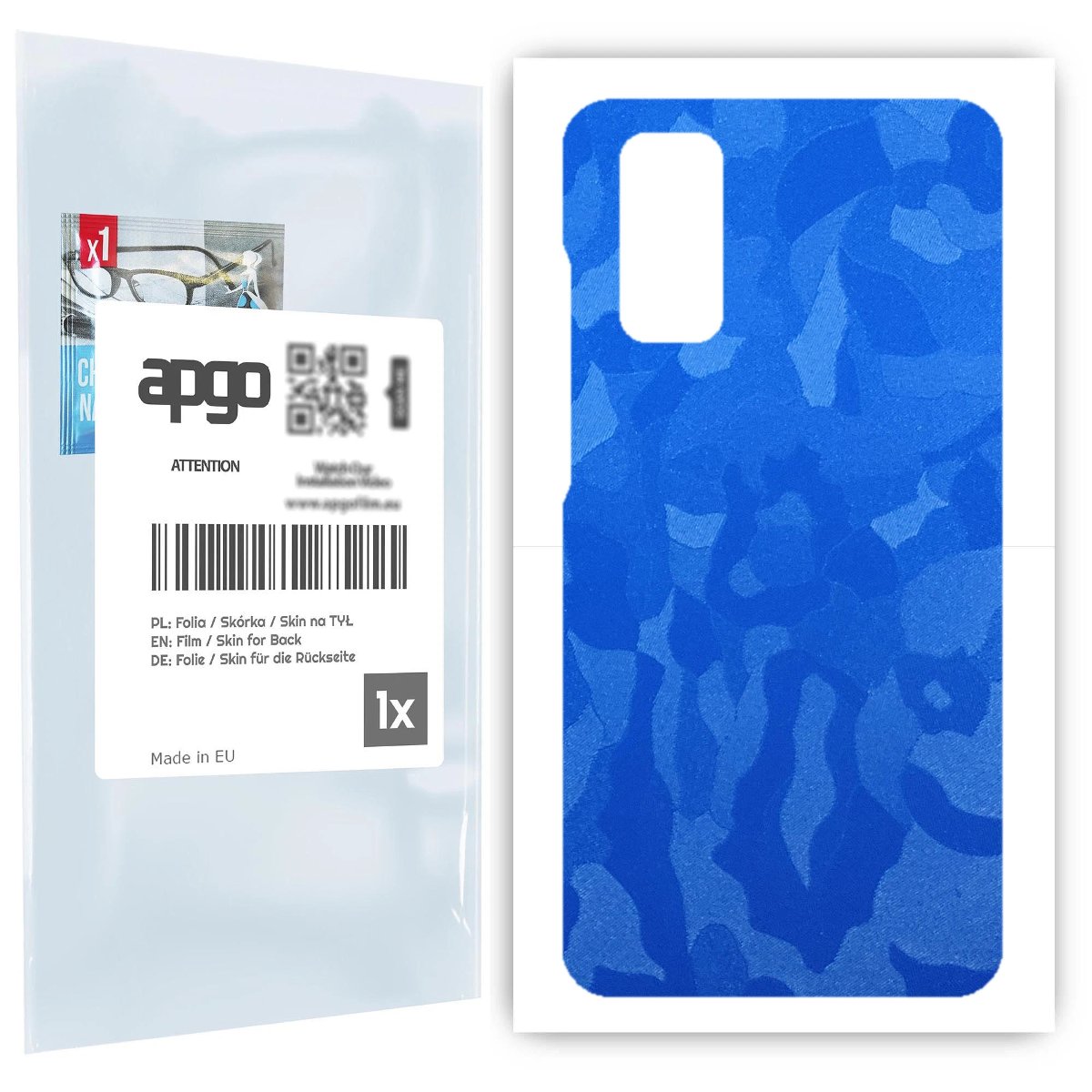 Folia naklejka skórka strukturalna na TYŁ do Samsung Galaxy S20 5G -  Moro | Camo Niebieski - apgo SKINS