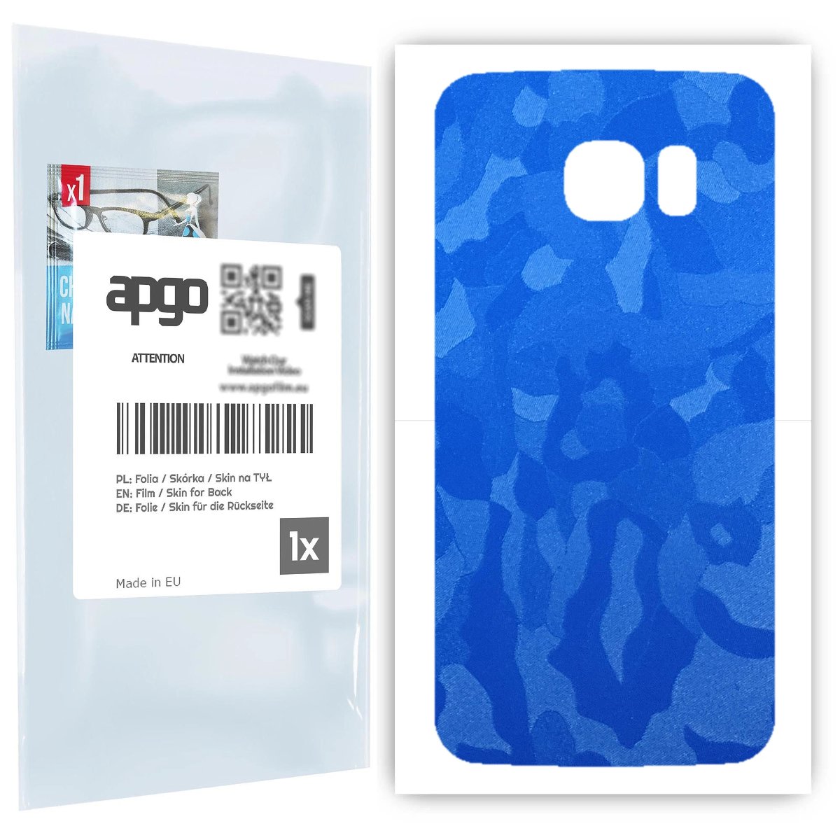 Folia naklejka skórka strukturalna na TYŁ do Samsung Galaxy S6 Edge SM-G925F -  Moro | Camo Niebieski - apgo SKINS