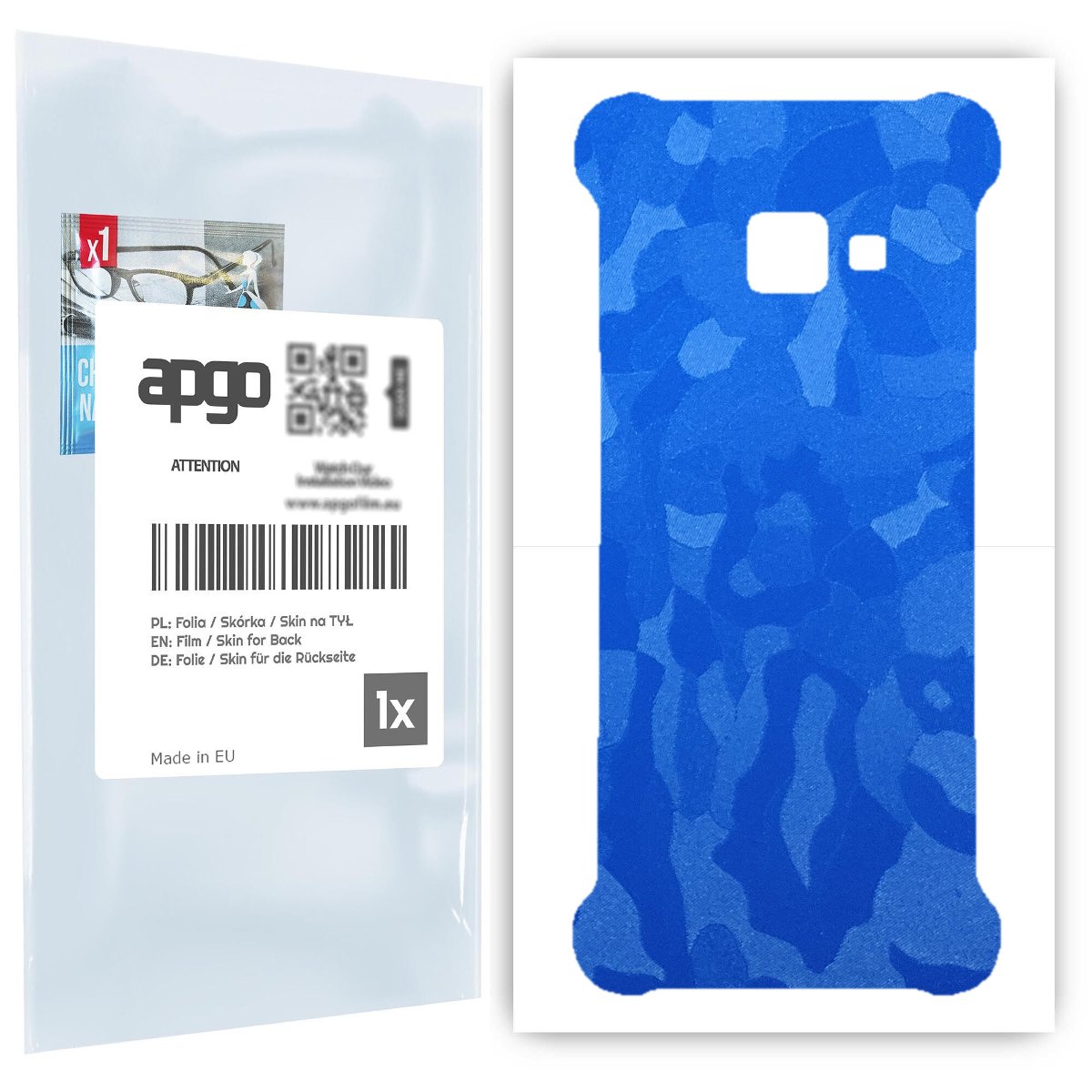 Folia naklejka skórka strukturalna na TYŁ do Samsung Galaxy Xcover 4 -  Moro | Camo Niebieski - apgo SKINS