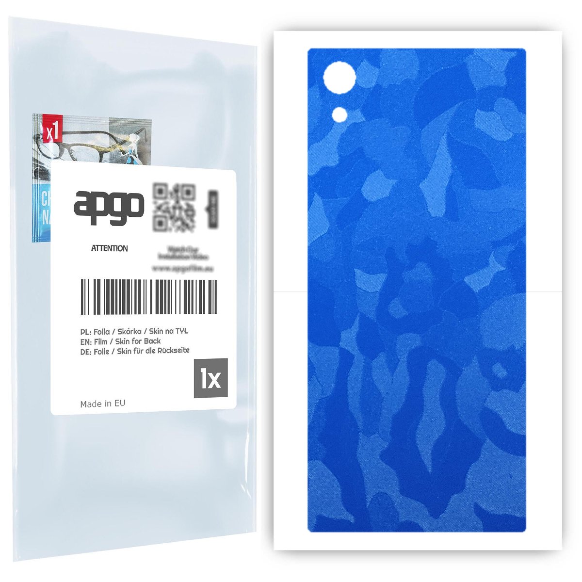 Folia naklejka skórka strukturalna na TYŁ do Sony Xperia XA1 -  Moro | Camo Niebieski - apgo SKINS