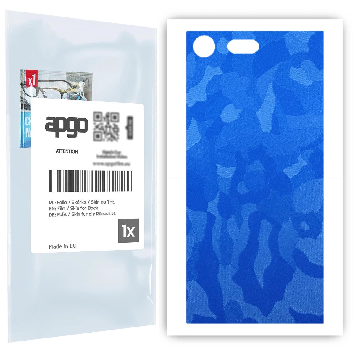 Folia naklejka skórka strukturalna na TYŁ do Sony Xperia XZ Premium -  Moro | Camo Niebieski - apgo SKINS