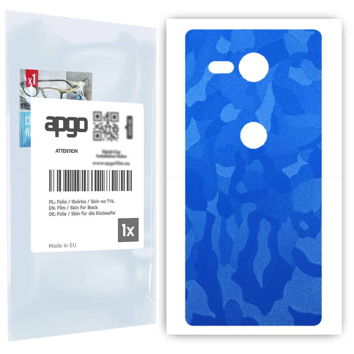 Folia naklejka skórka strukturalna na TYŁ do Sony Xperia XZ2 Compact -  Moro | Camo Niebieski - apgo SKINS