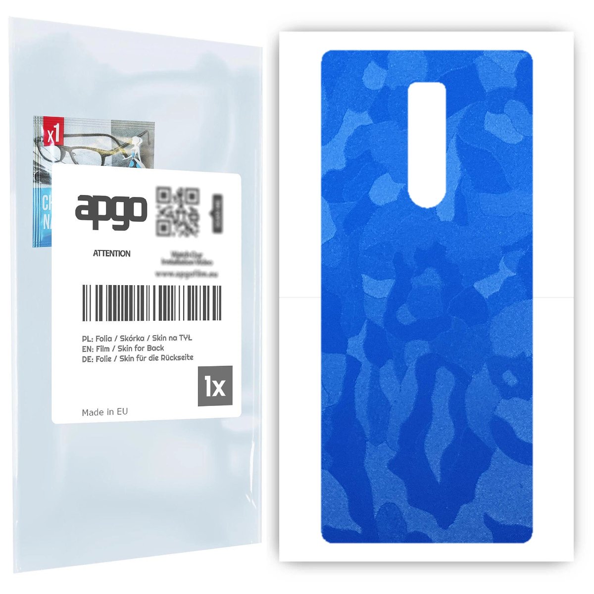 Folia naklejka skórka strukturalna na TYŁ do Sony Xperia 1 -  Moro | Camo Niebieski - apgo SKINS