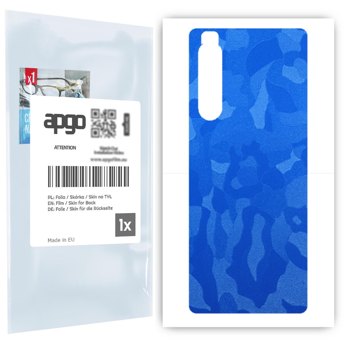 Folia naklejka skórka strukturalna na TYŁ do Sony Xperia 1 II -  Moro | Camo Niebieski - apgo SKINS