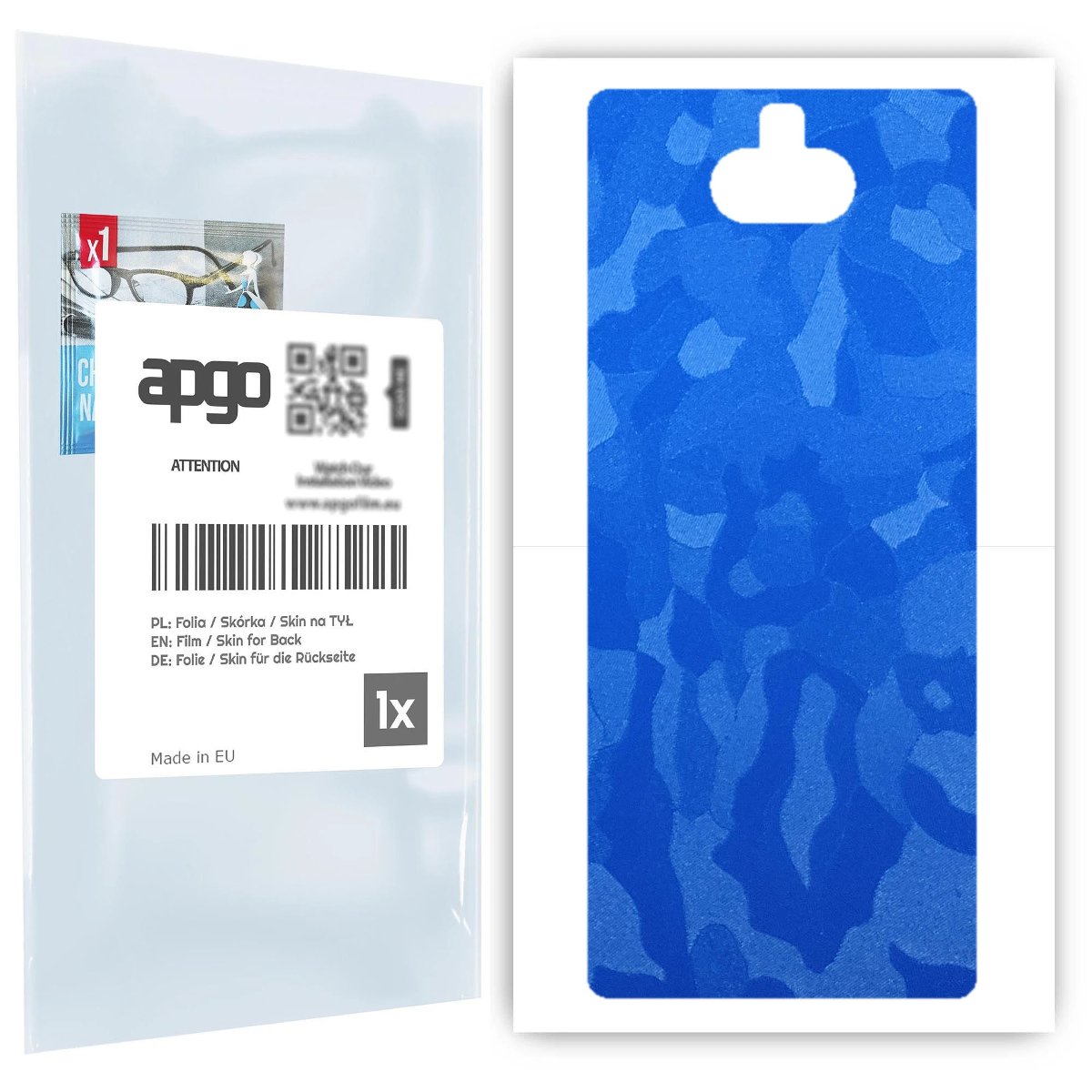 Folia naklejka skórka strukturalna na TYŁ do Sony Xperia 10 -  Moro | Camo Niebieski - apgo SKINS