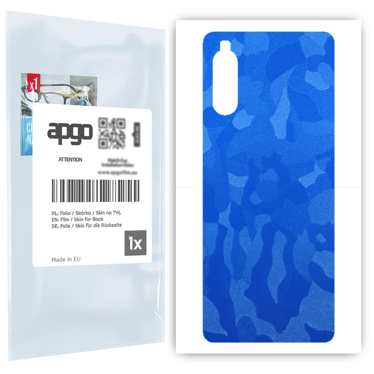 Folia naklejka skórka strukturalna na TYŁ do Sony Xperia 10 II -  Moro | Camo Niebieski - apgo SKINS