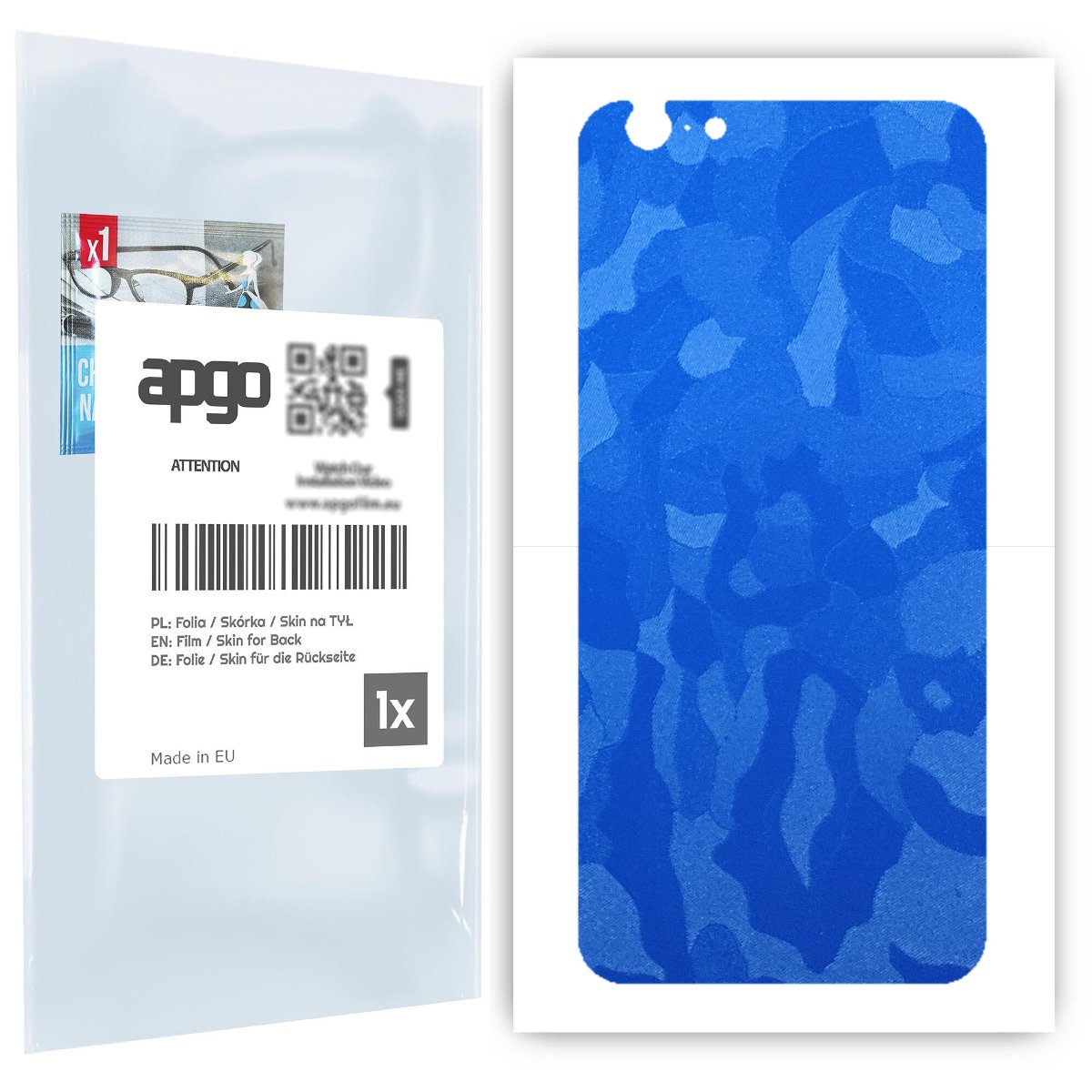 Folia naklejka skórka strukturalna na TYŁ do Apple iPhone 6s -  Moro | Camo Niebieski - apgo SKINS