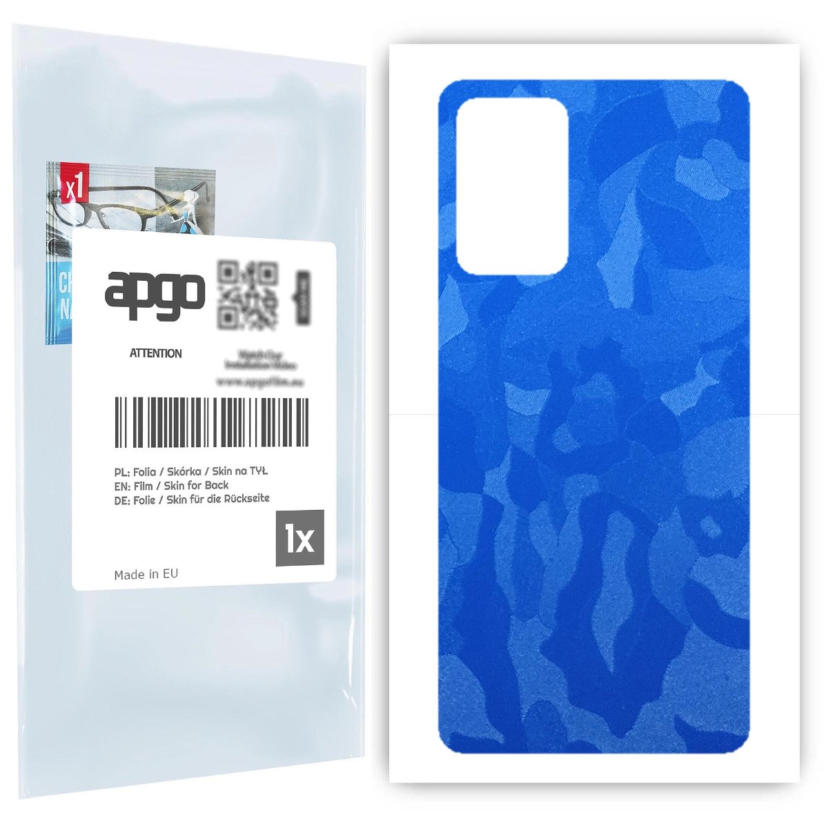 Folia naklejka skórka strukturalna na TYŁ do Samsung Galaxy A72 -  Moro | Camo Niebieski - apgo SKINS