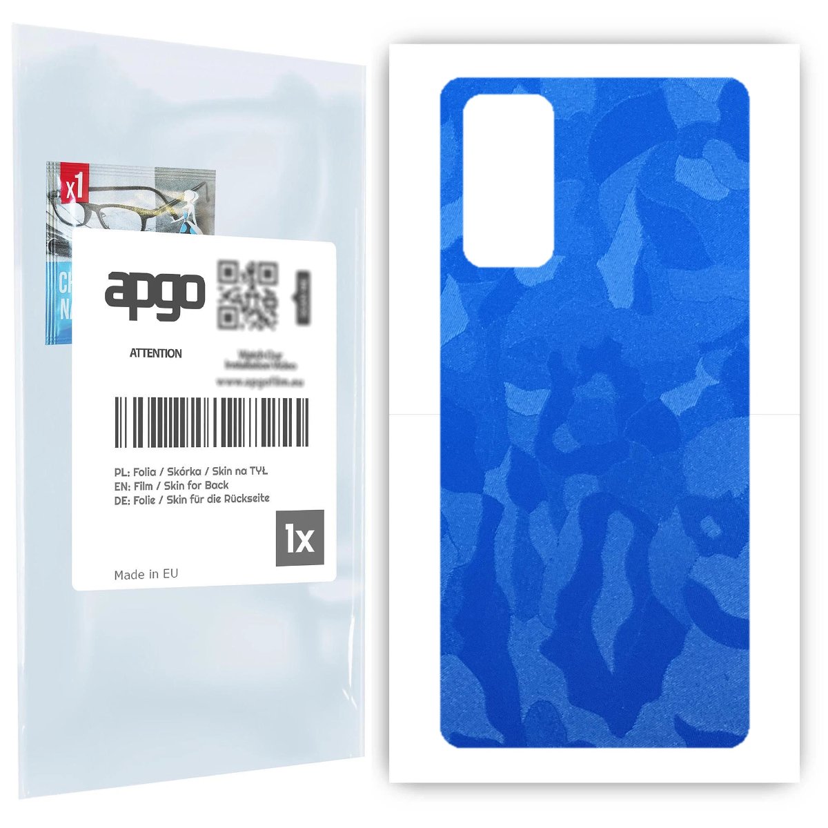 Folia naklejka skórka strukturalna na TYŁ do Samsung Galaxy S20 FE 5G -  Moro | Camo Niebieski - apgo SKINS